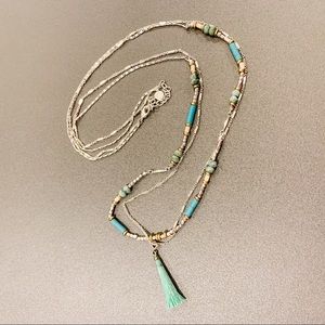 Stella dot beaded tassel necklace